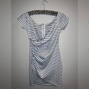 NWOT Vintage black&white striped mini dress